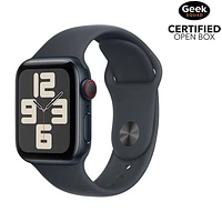 Open Box - Apple Watch SE (GPS + Cellular) 40mm Midnight Aluminum Case with Midnight Sport Band - Small/Medium