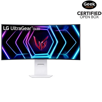 Open Box - LG UltraGear 39" QHD 240Hz 0.03ms GTG Curved OLED LED G-Sync FreeSync Gaming Monitor- Ultimate White