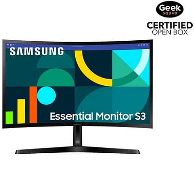 Boîte ouverte - Moniteur HD intégrale DEL incurvé AV 100 Hz 4 ms GÀG Essential S3 27 po de Samsung (LS27D368GANXZA) - Noir