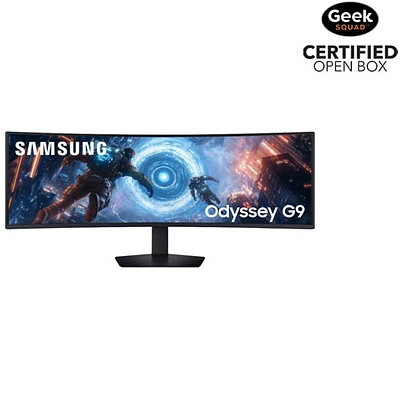 Open Box - Samsung Odyssey G9 49" WQHD 144Hz 1ms GTG Curved VA LED FreeSync Gaming Monitor (LS49FG910ENXZA) - Black