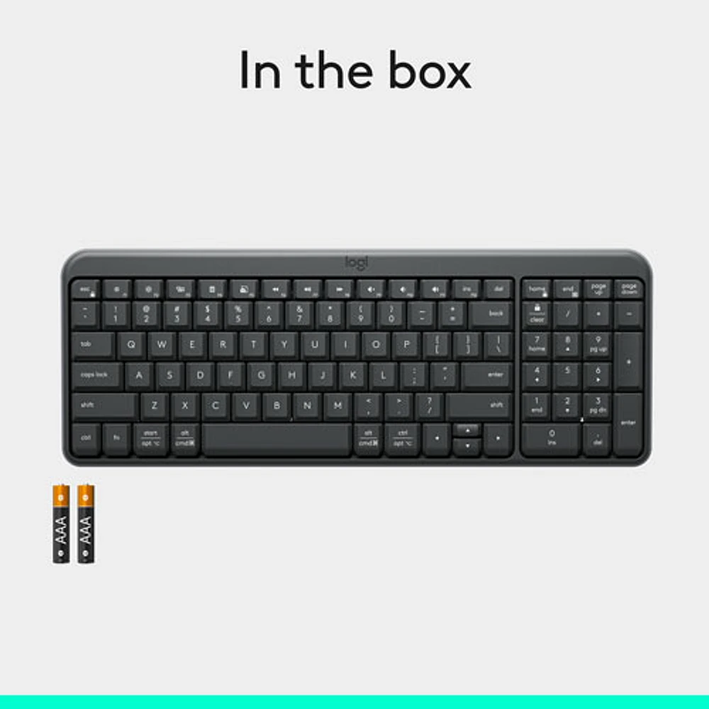 Logitech K250 Bluetooth Compact Keyboard with Numpad - Graphite - English