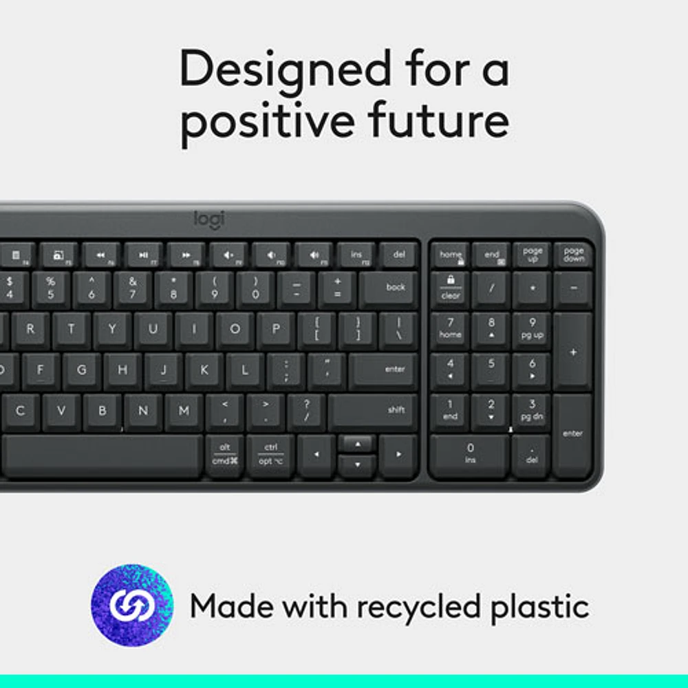 Logitech K250 Bluetooth Compact Keyboard with Numpad - Graphite - English