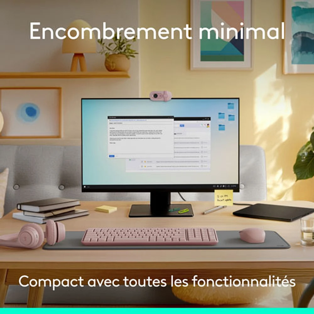Logitech MK250 Wireless Keyboard & Mouse Combo - Rose - English