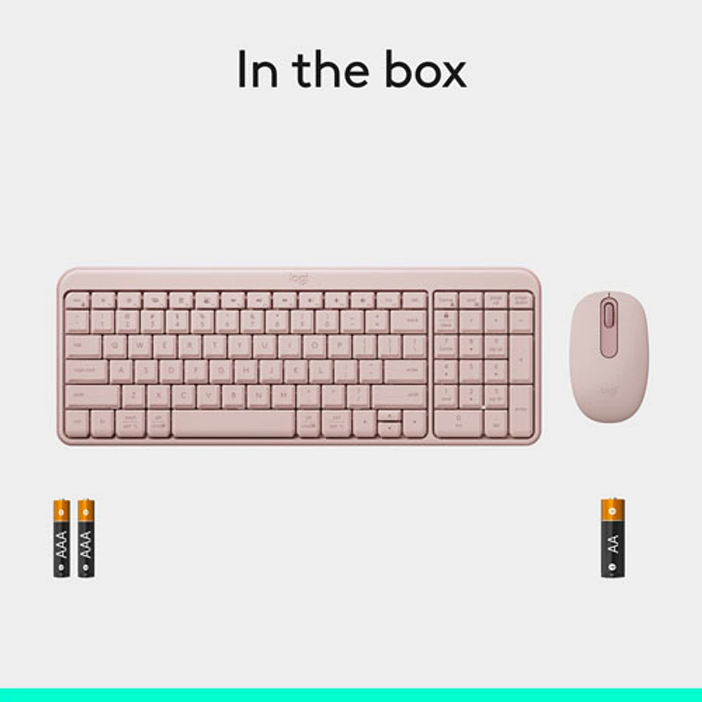 Logitech MK250 Wireless Keyboard & Mouse Combo - Rose - English