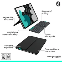 Logitech Flip Folio Keyboard Case for iPad Pro 13" (M4)/Air 13" (M2/M3) - Graphite