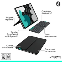 Logitech Flip Folio Keyboard Case for iPad Pro 13" (M4)/Air 13" (M2/M3) - Graphite