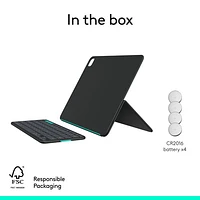 Logitech Flip Folio Keyboard Case for iPad Pro 13" (M4)/Air 13" (M2/M3) - Graphite