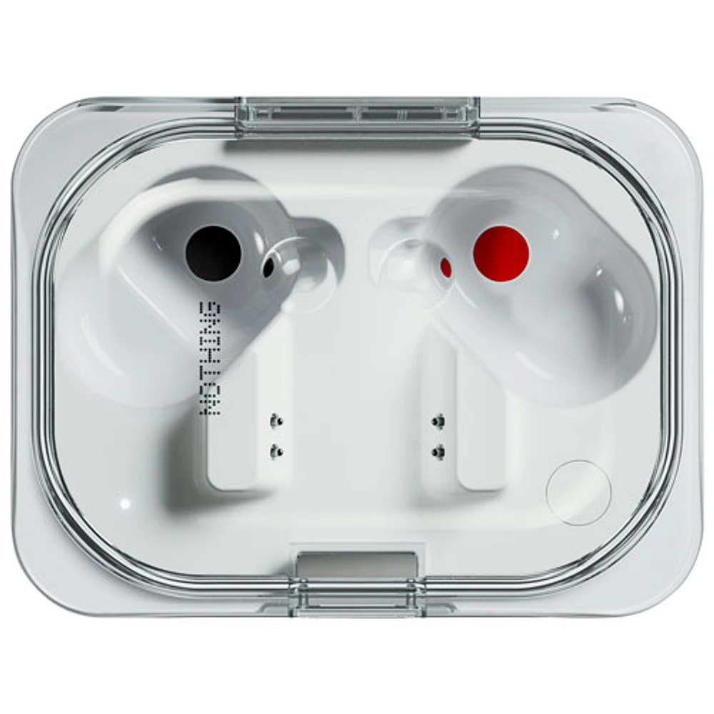 Écouteurs boutons 100 % sans fil à suppression du bruit Ear (a) de Nothing – Blanc