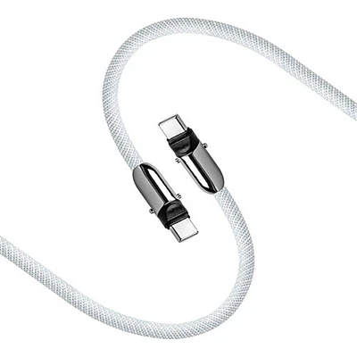 Cordon à bandoulière tissé et câble USB-C 2-en-1 de 1,2 m (3,94 pi) de LOGiiX - Blanc