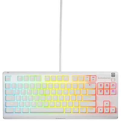 Clavier de jeu ergonomique rétroéclairé sans pavé numérique Apex 3 de SteelSeries - Blanc - Anglais