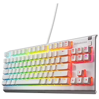 Clavier de jeu ergonomique rétroéclairé sans pavé numérique Apex 3 de SteelSeries - Blanc - Anglais