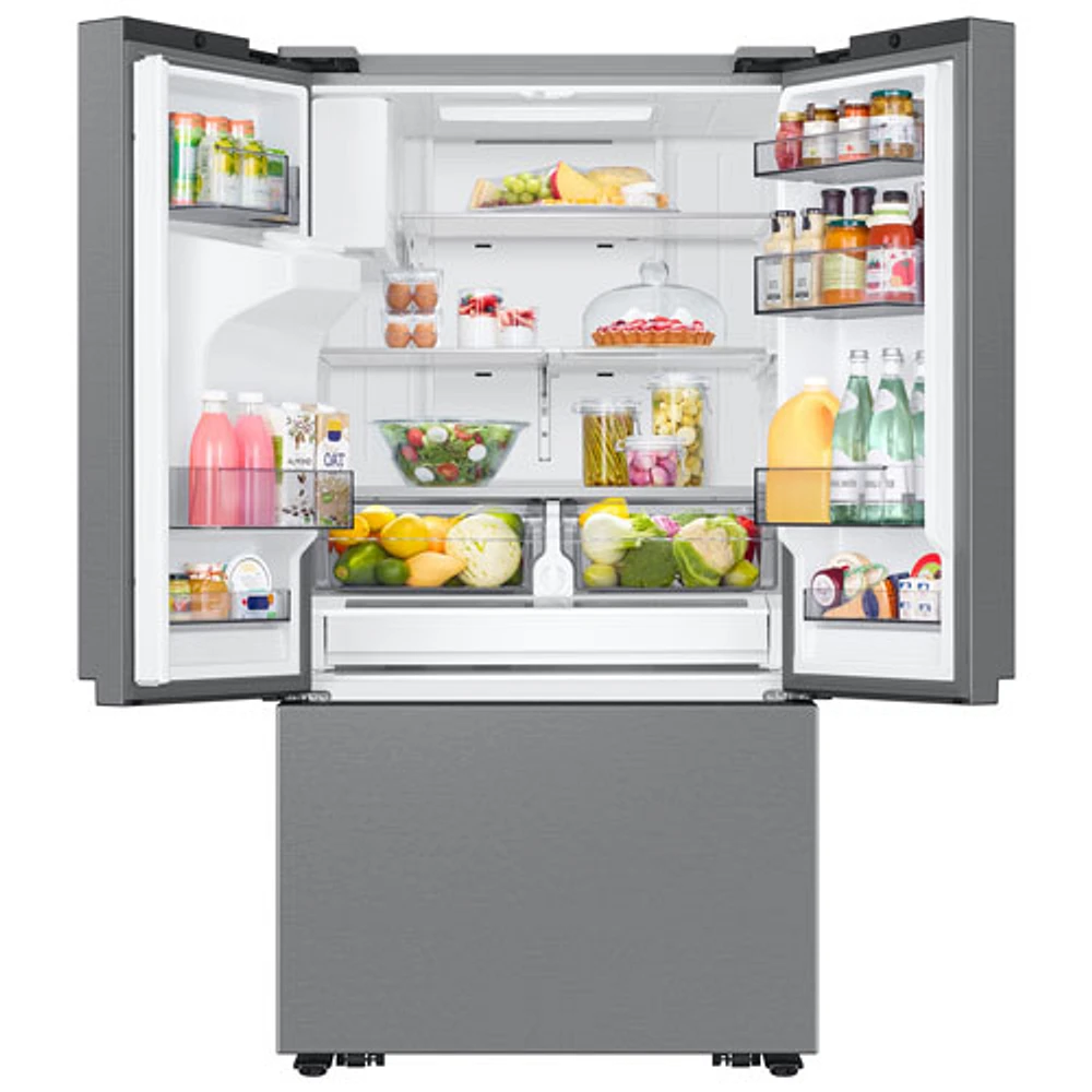 Réfrigérateur à deux portes à profondeur de comptoir 25,5 pi³ 36 po avec distributeur d'eau et de glace externe de Samsung - Acier inoxydable