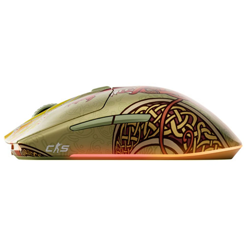 SteelSeries CS2 Dragon Lore Edition 18000 DPI Bluetooth Optical Gaming Mouse - Beige/Red