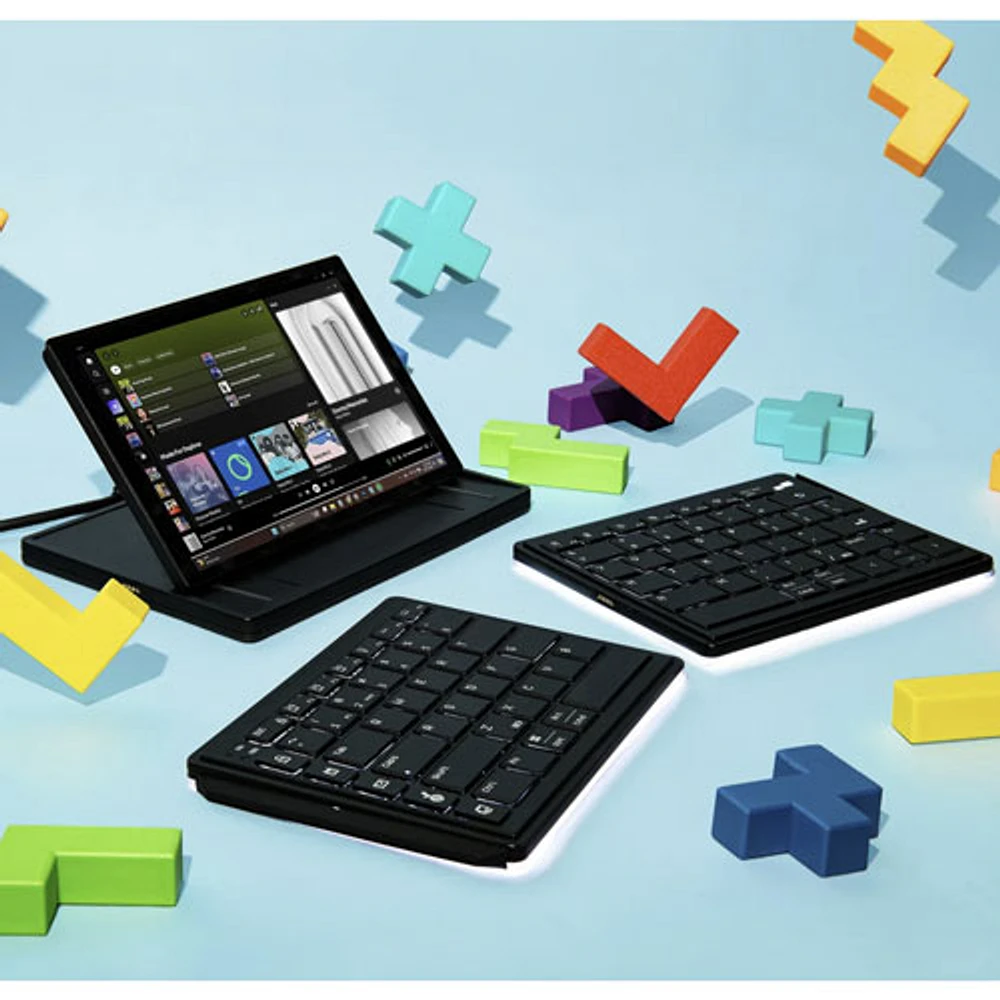 Mobile Pixels Tetra Split Portable Bluetooth Keyboard with 8" Touch LCD (109-1003P01)