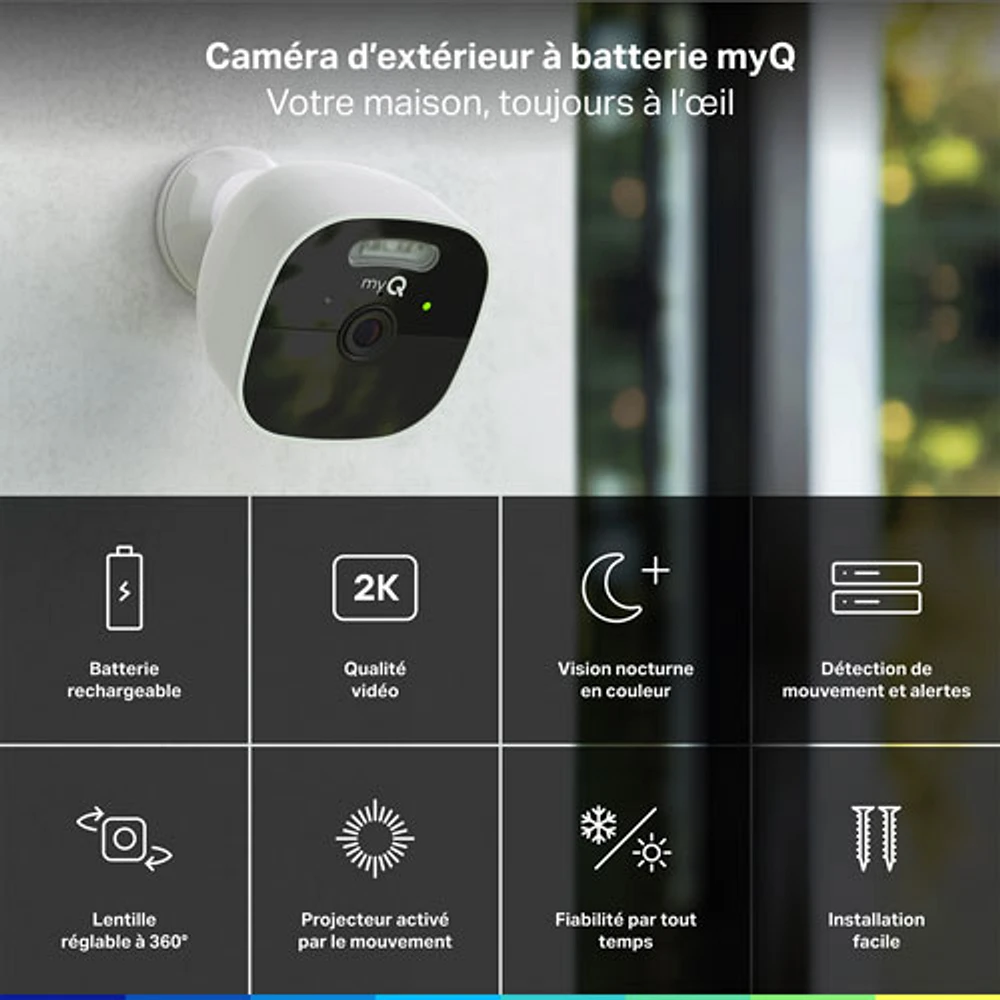 Chamberlain myQ Smart Wire-Free Outdoor 2K Security Camera