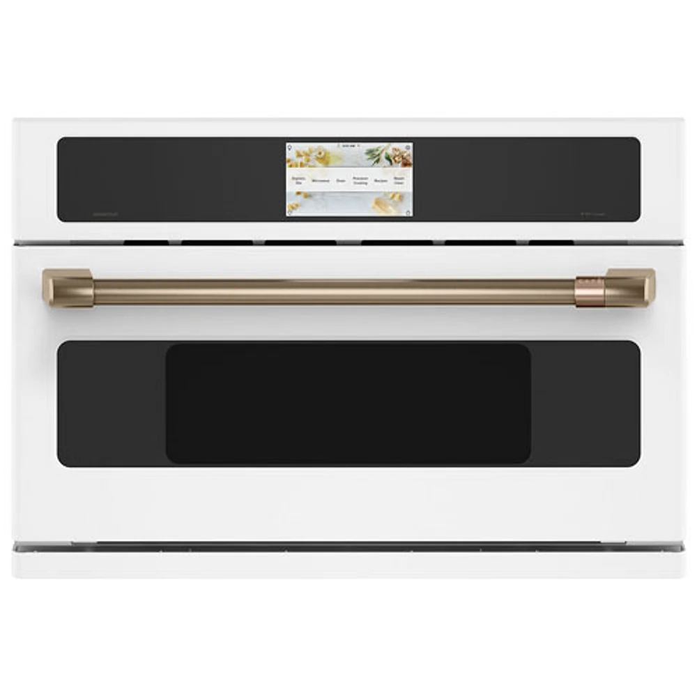 Café Smart 5-in-1 30" 1.7 Cu. Ft. Speed Electric Wall Oven with 120V Advantium (CSB913P4VW2) - White