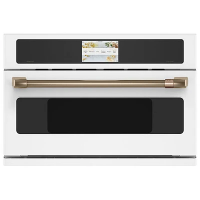 Café Smart 5-in-1 30" 1.7 Cu. Ft. Speed Electric Wall Oven with 120V Advantium (CSB913P4VW2) - White