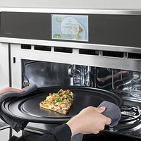 Café Smart 5-in-1 30" 1.7 Cu. Ft. Speed Electric Wall Oven with 120V Advantium (CSB913P4VW2) - White