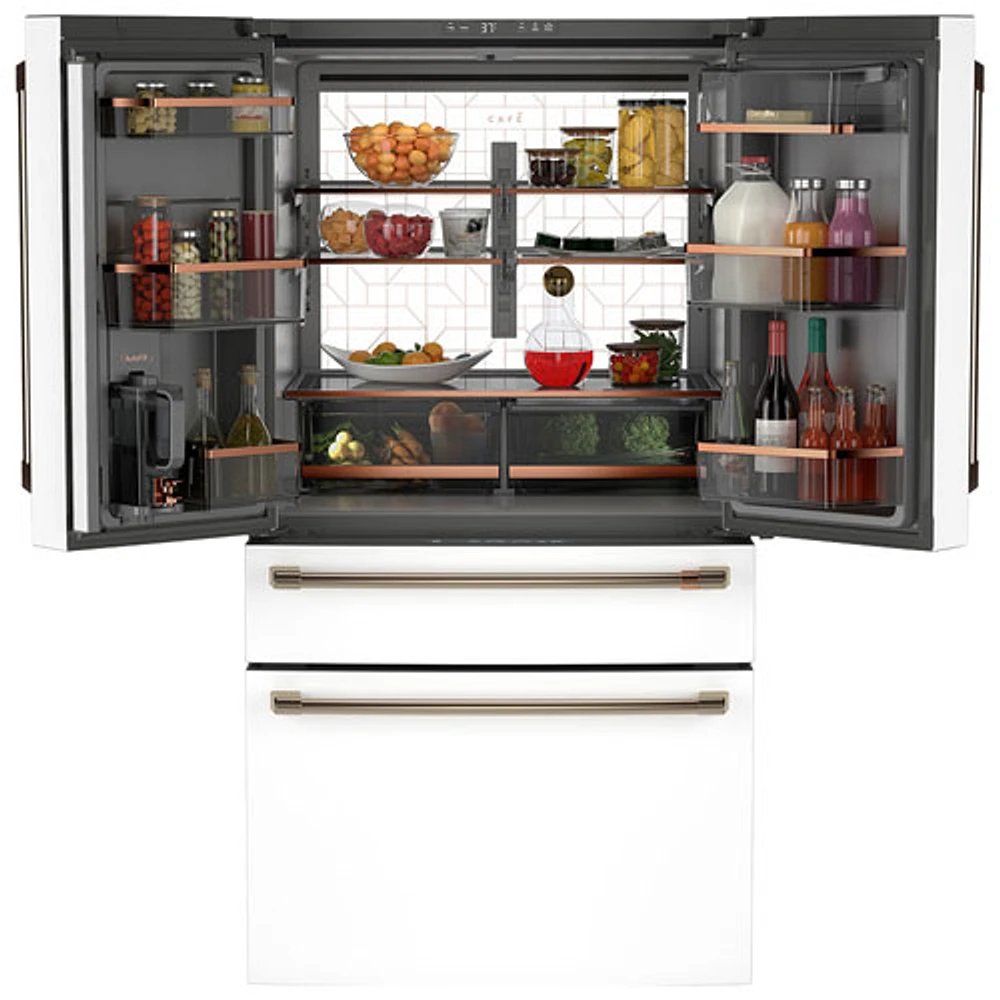 Café 34" 23.2 Cu. Ft. French Door Refrigerator with Water Dispenser (CJE23DP4WW2) - Matte White