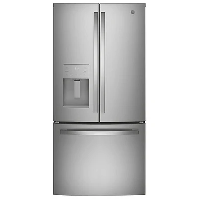 Réfrigérateur à deux portes 24,8 pi³ 33 po à distributeur d'eau et de glace Profile de GE (PFE24HYRCFS) - Acier inoxydable