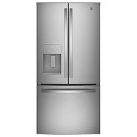 Réfrigérateur à deux portes 24,8 pi³ 33 po à distributeur d'eau et de glace Profile de GE (PFE24HYRCFS) - Acier inoxydable