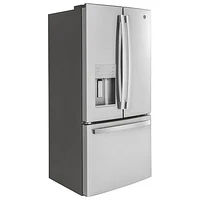 Réfrigérateur à deux portes 24,8 pi³ 33 po à distributeur d'eau et de glace Profile de GE (PFE24HYRCFS) - Acier inoxydable