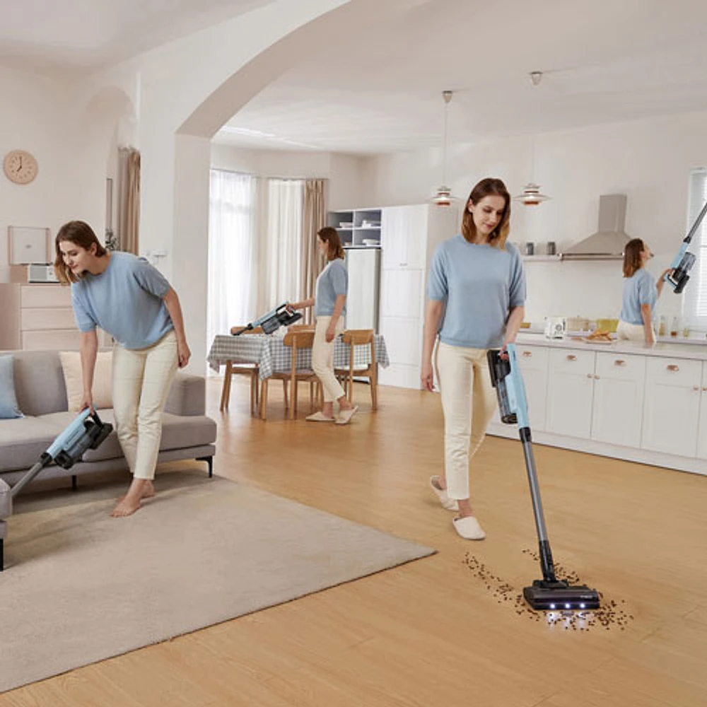 Aspirateur-balai sans fil sans sac GO 250 Pet Cyclone de Tineco - Noir/Bleu poudre