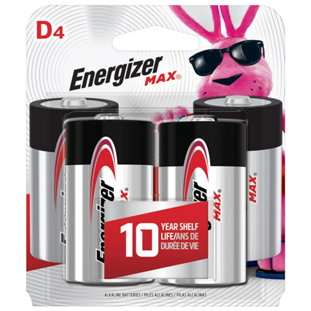 Energizer "D" 1.5V 4-Pack Batteries