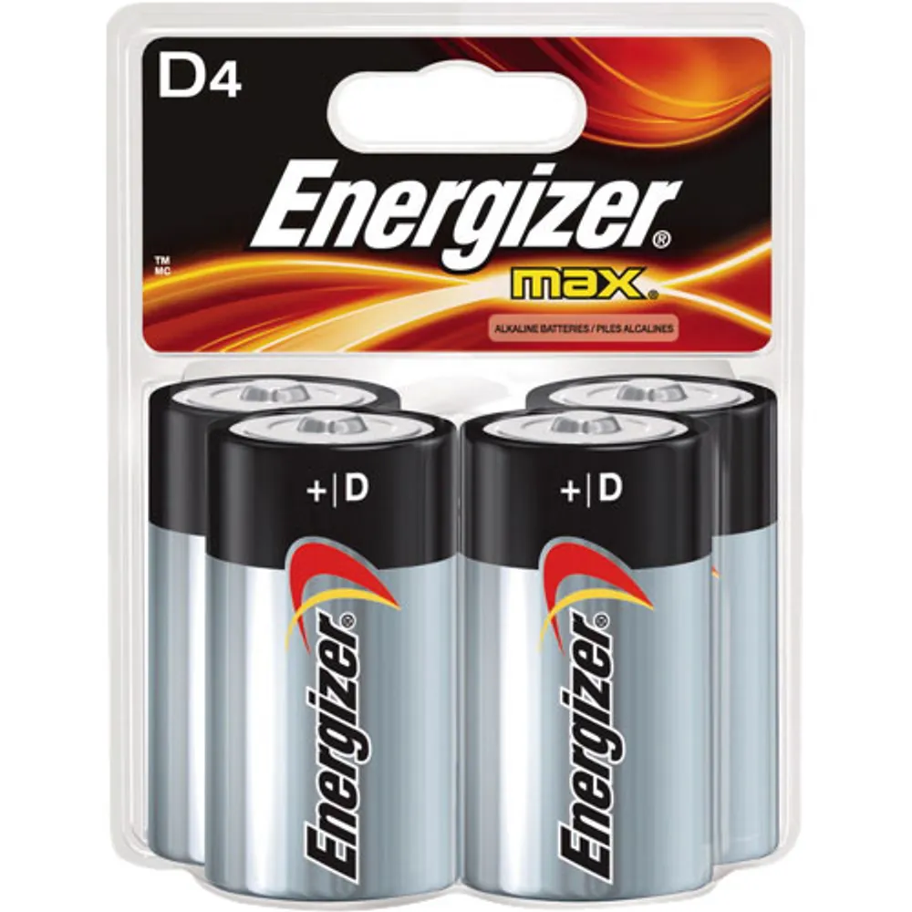 Paquet de 4 piles «D» 1,5 V d'Energizer