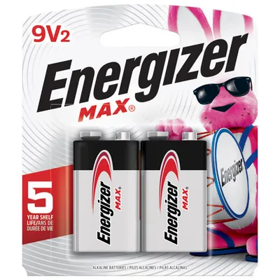 Energizer "9V" 2-Pack Batteries