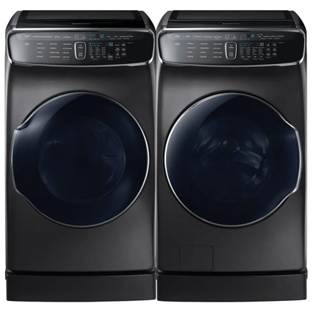 Samsung 5.8 Cu.Ft. HE Front Load w/ 1.1 Cu.Ft. Washer & 7.5 Cu. Ft. Electric Steam Dryer w/ Flex Dry