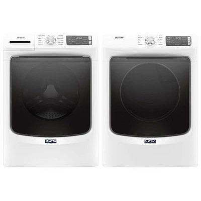 Maytag 5.5 Cu. Ft. High Efficiency Front Load Steam Washer & 7.4 Cu. Ft. Dryer - White