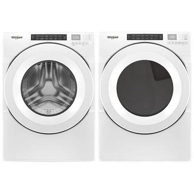 Whirlpool 5.0 Cu. Ft. HE Front Load Washer & 7.4 Cu. Ft. Electric Dryer - White