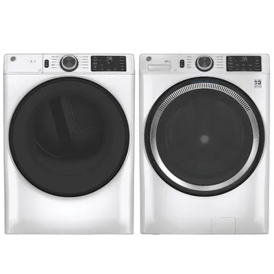 GE 5.5 Cu. Ft. High Efficiency Front Load Washer & 7.8 Cu. Ft. Electric Dryer - White