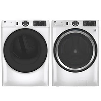 GE 5.5 Cu. Ft. High Efficiency Front Load Washer & 7.8 Cu. Ft. Electric Dryer - White