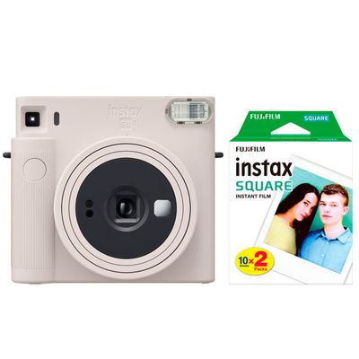 Fujifilm Instax Square SQ1 Instant Camera with Instant Film (20 Sheets) - Chalk White