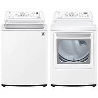 LG 5.8 Cu. Ft. HE Top Load Washer & 7.4 Cu. Ft. Electric Dryer - White