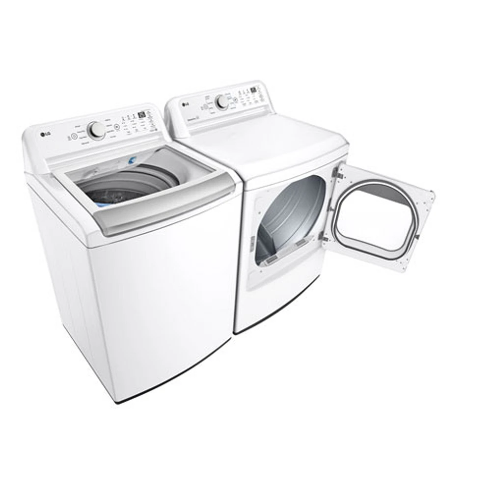 LG 5.8 Cu. Ft. HE Top Load Washer & 7.4 Cu. Ft. Electric Dryer - White