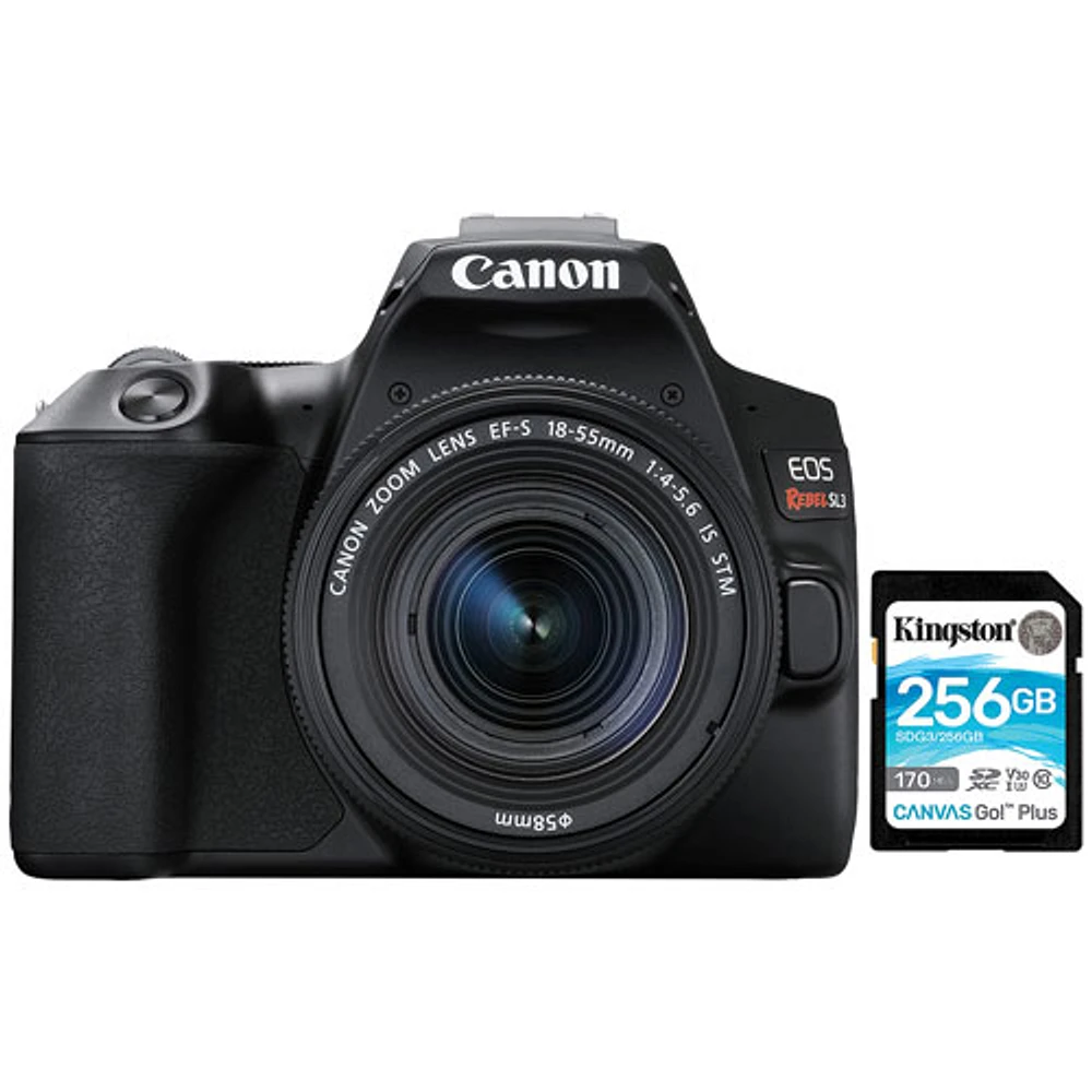 Canon EOS Rebel SL3 DSLR Camera with 18-55mm Lens Kit & 256GB Memory Card