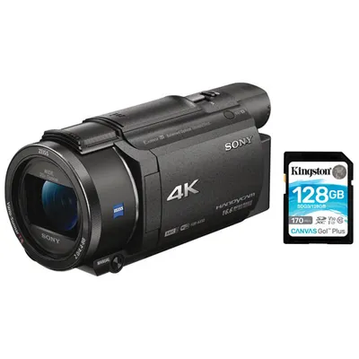 Sony FDR-AX53 4K Handycam Flash Memory Camcorder with 128GB Memory Card