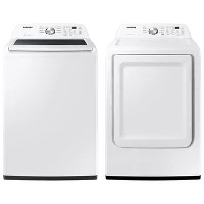 Samsung 5.0 Cu. Ft. Top Load Washer & 7.2 Cu. Ft. Electric Dryer - White