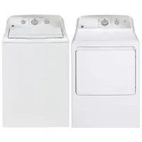 GE 4.4 Cu. Ft. High Efficiency Top Load Washer & 6.2 Cu. Ft. Electric Dryer - White