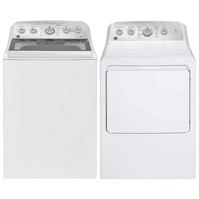 Laveuse à chargement par le haut haute efficacité 5 pi³/sécheuse électrique 7,2 pi³ de GE