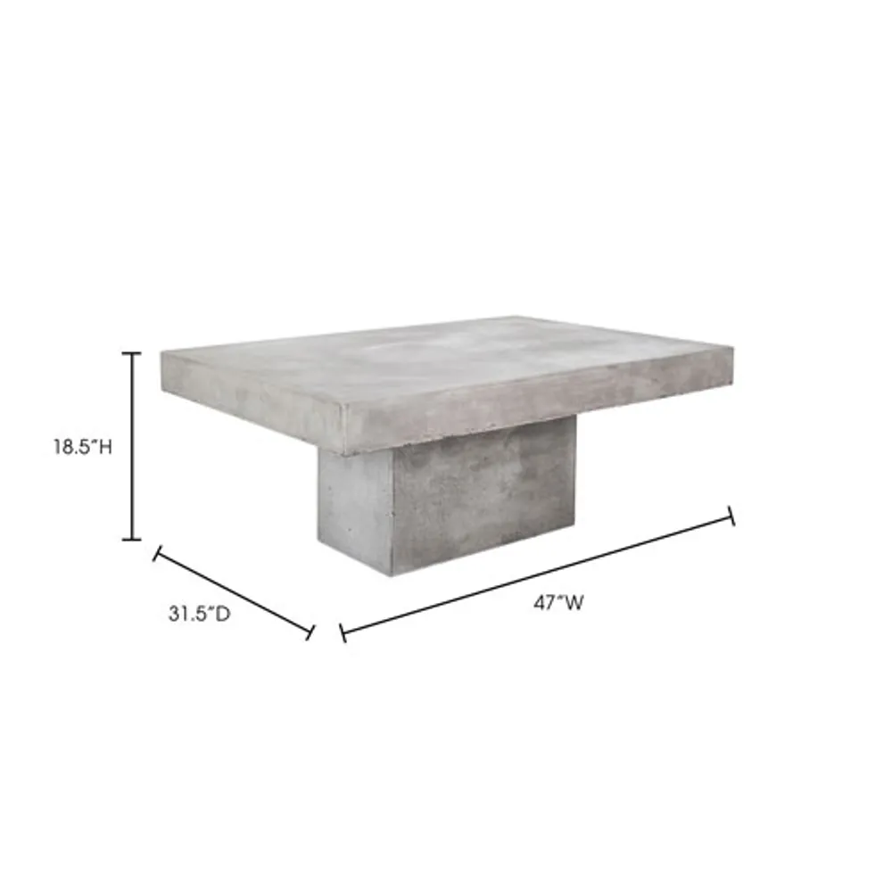 Maxima Contemporary Rectangular Outdoor Coffee Table - Grey