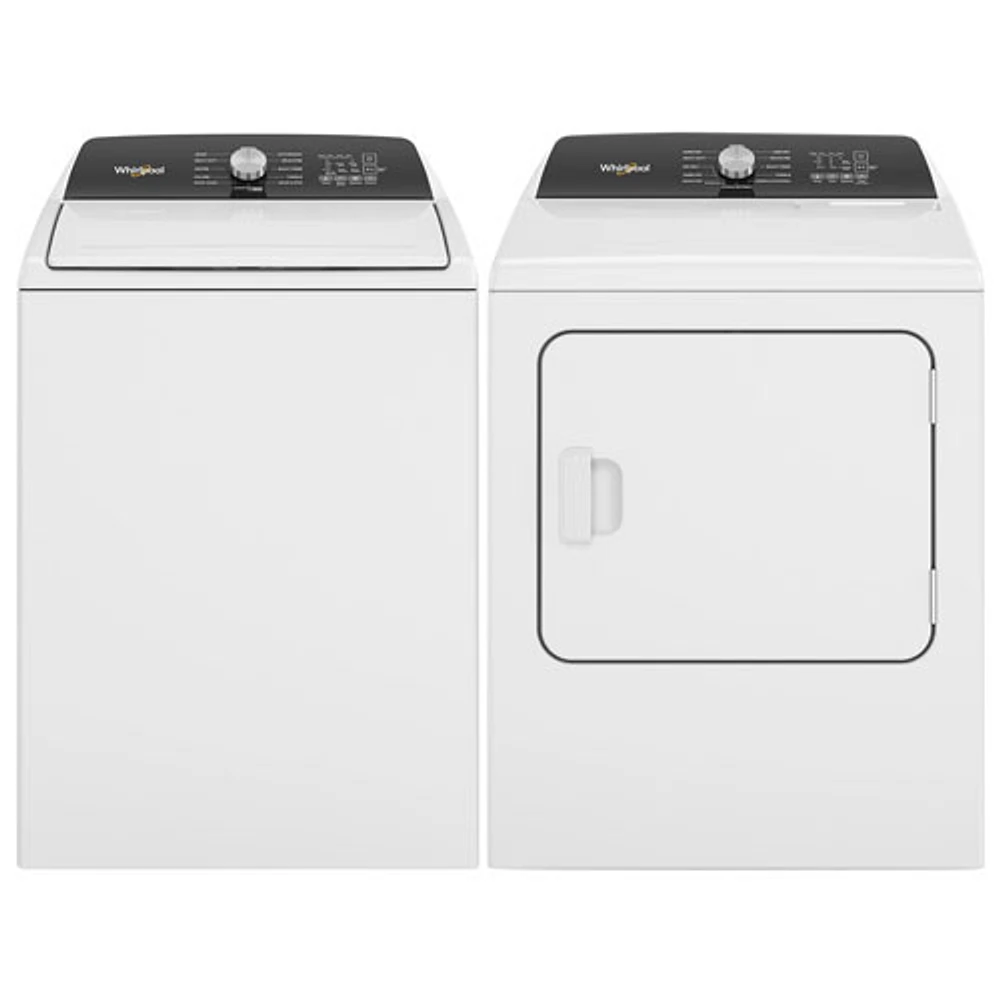 Whirlpool 5.2 Cu. Ft. High Efficiency Top Load Washer & 7.0 Cu. Ft. Electric Steam Dryer - White