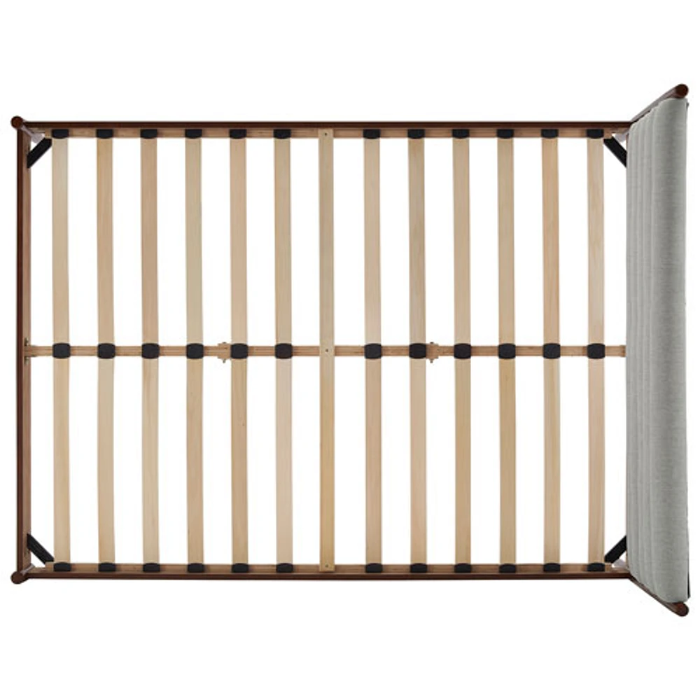 Lit plateforme transitionnel Camille - Lit deux places - Gris/Bois foncé