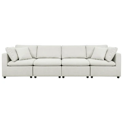 Sofas modulaires 4 pièces en polyester transitionnel Billie - Gris pâle
