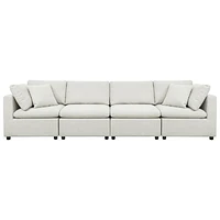 Sofas modulaires 4 pièces en polyester transitionnel Billie - Gris pâle
