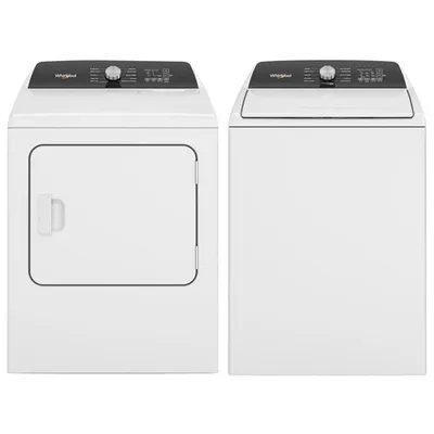Whirlpool 5.2 cu. ft. High Efficiency Top Load Washer & 7.0 cu. ft. Electric Steam Dryer - White