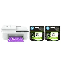 HP DeskJet 4155e Wireless All-In-One Inkjet Printer with HP 67XL Black & Tri-Colour Ink